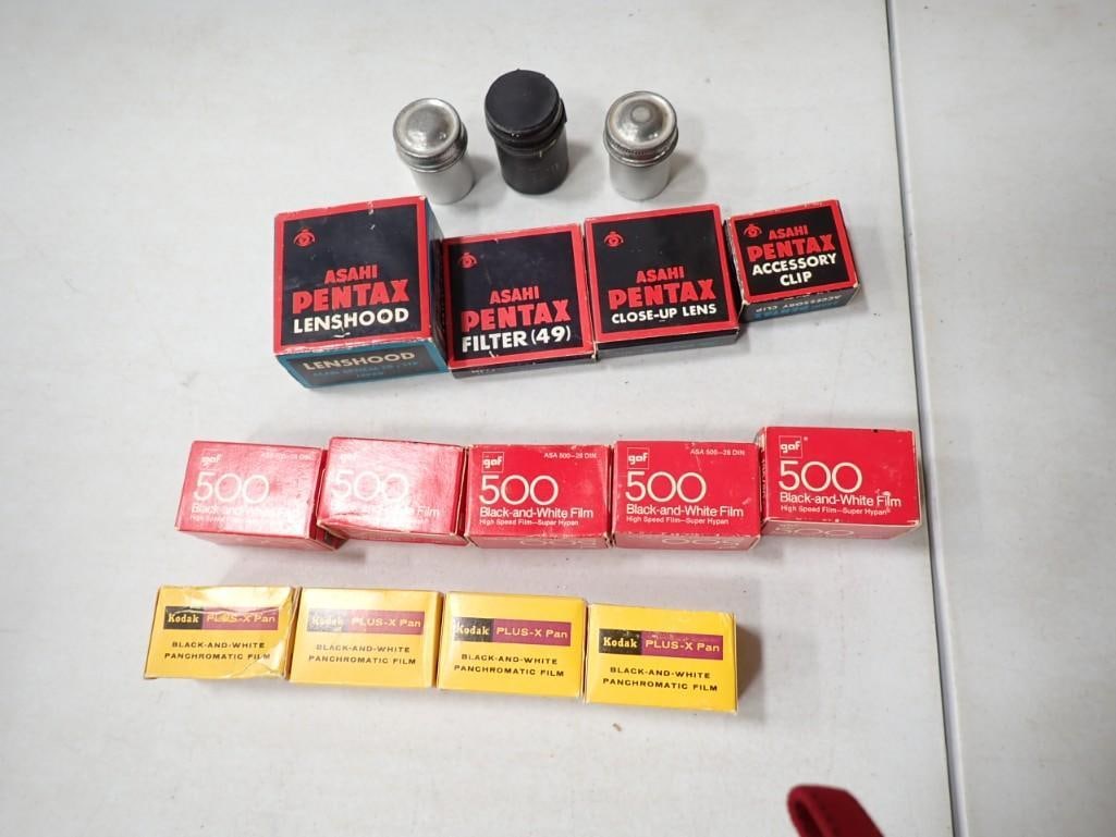 New Old Stock Photography Film including Kodak Plus-X Pan  plus some camera accessories (1 of 2)