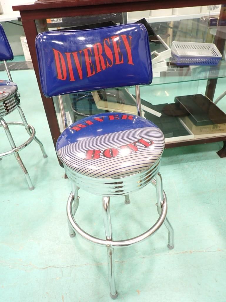 Diversey River Bowl Bowling Alley Bar Stool - it swivels (1 of 6)