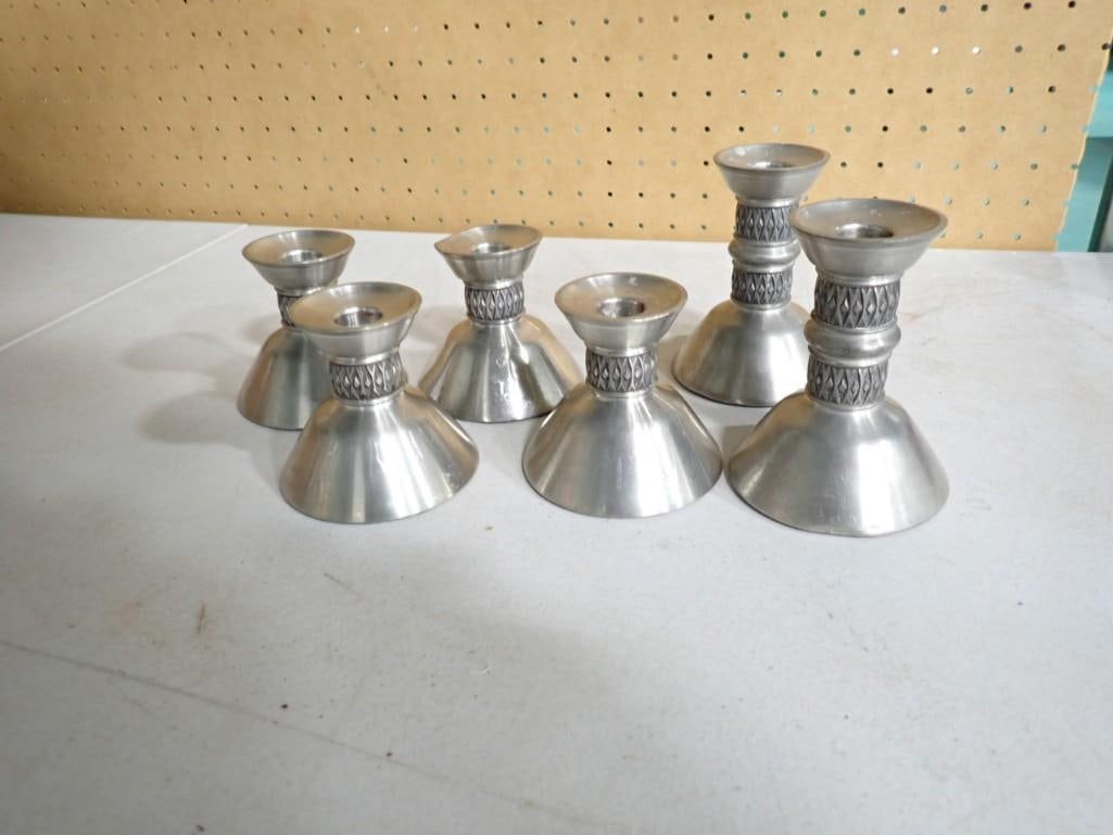 A Group of Nils Hansen for Mastad Norway Pewter Candlesticks (1 of 5)