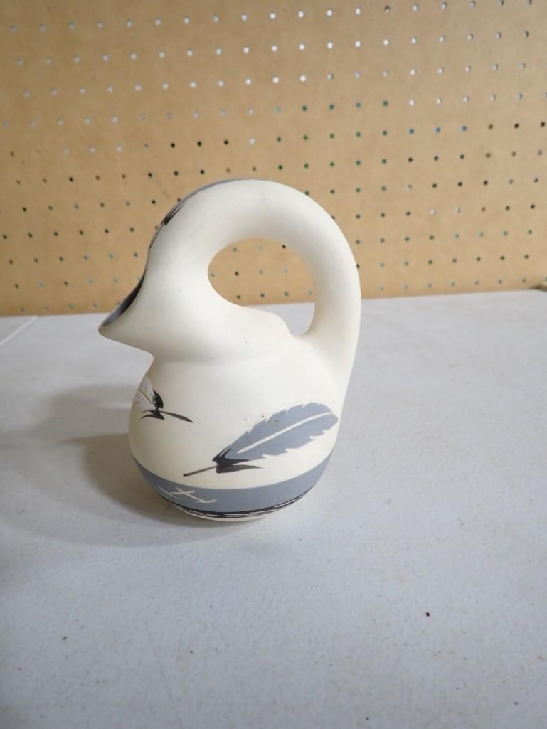 Native American Little Gray Pottery Pitcher Signed and Dated "Little Gray 73" (1 of 6)