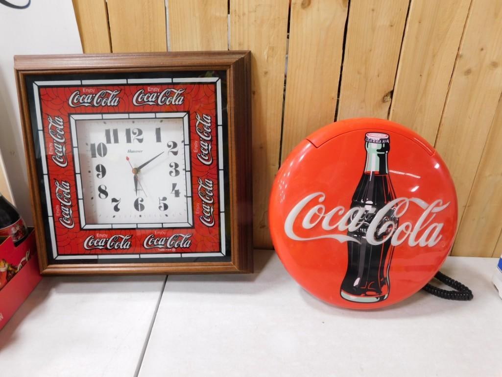 Coca Cola Telephone and Coca Cola Clock (1 of 7)