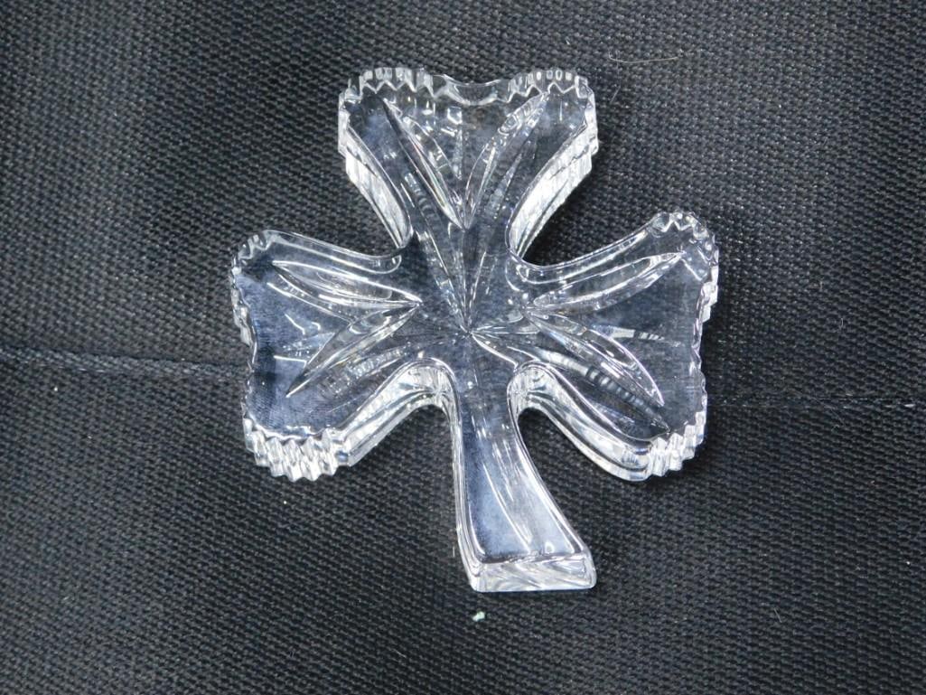 A Waterford Crystal Shamrock Paperweight: A Waterford Crystal Shamrock Paperweight
