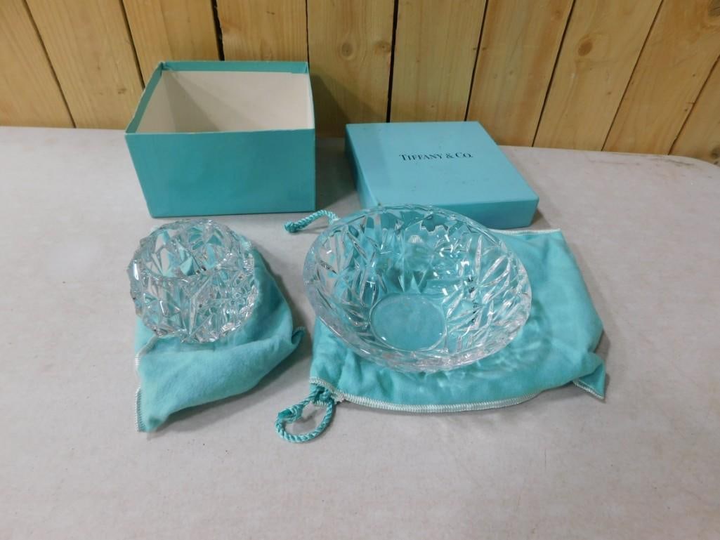 Tiffany & Company Glass Lot incl Rock Cut Pattern round Bowl and Votive (1 of 6)
