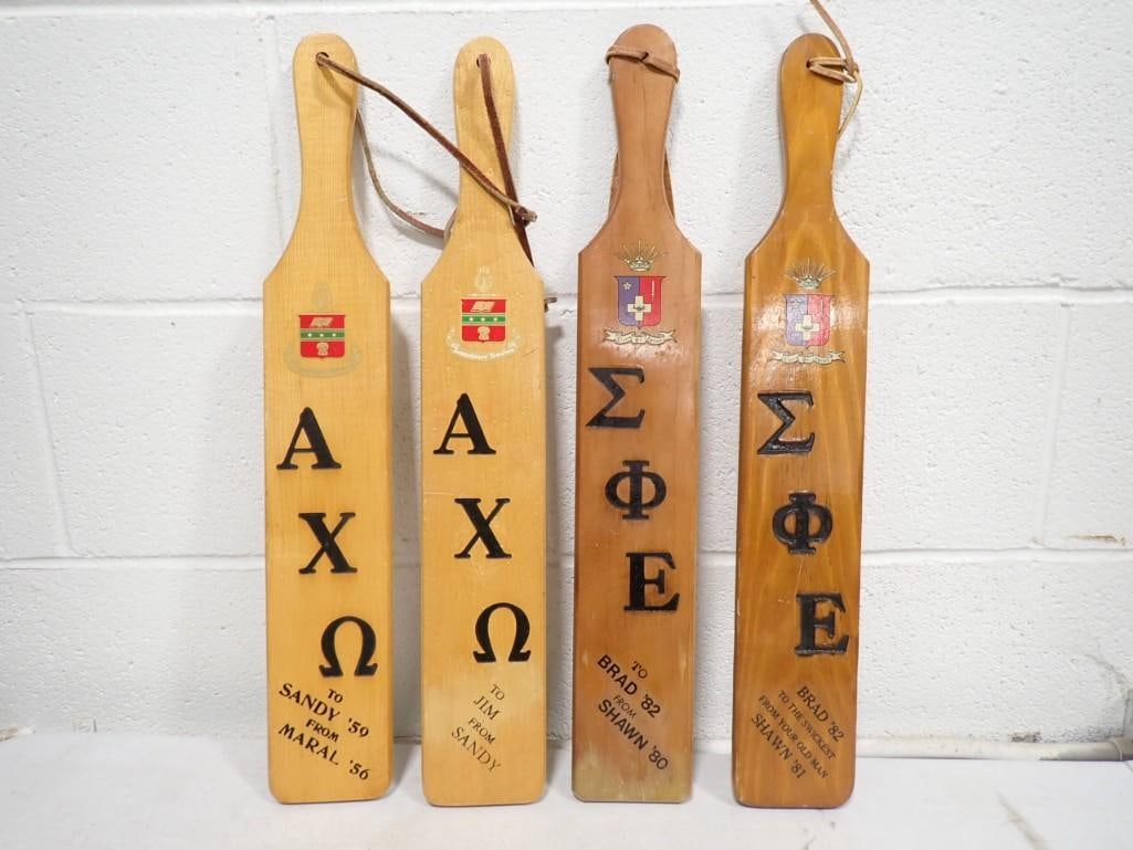 Lot of 4 Fraternity / Sorority Wooden Paddles (1 of 9)