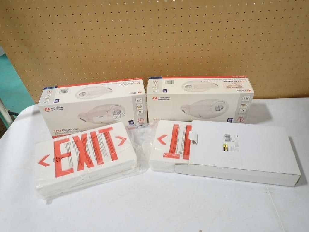 2 Exit Signs and 2 Lights All New in Box (1 of 6)