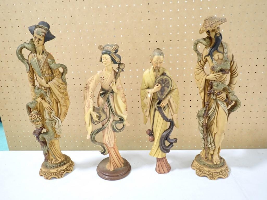 4 Asian Style Figures or Statues: Lot of 4 Asian Style Figures or Statues