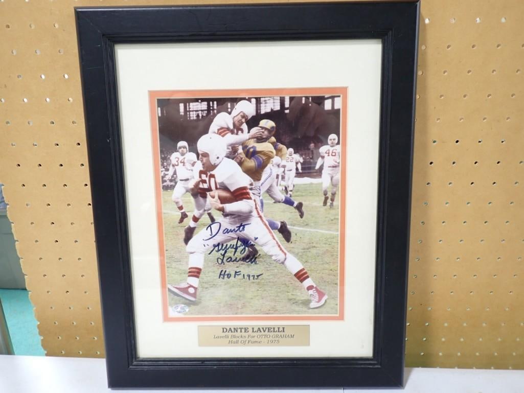 Dante Lavelli Autographed Photo Framed with COA from Stacks of Plaques: Dante Lavelli Autographed Photo Framed with COA from Stacks of Plaques 16 1/2" x 13 1/2"