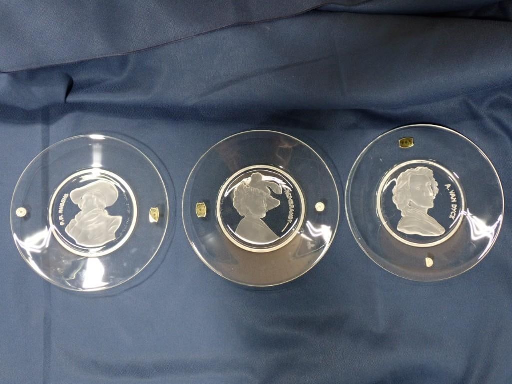3 Val St Lambert Artist Plates incl Rembrandt, Van Gogh, P.P. Rubens (1 of 9)