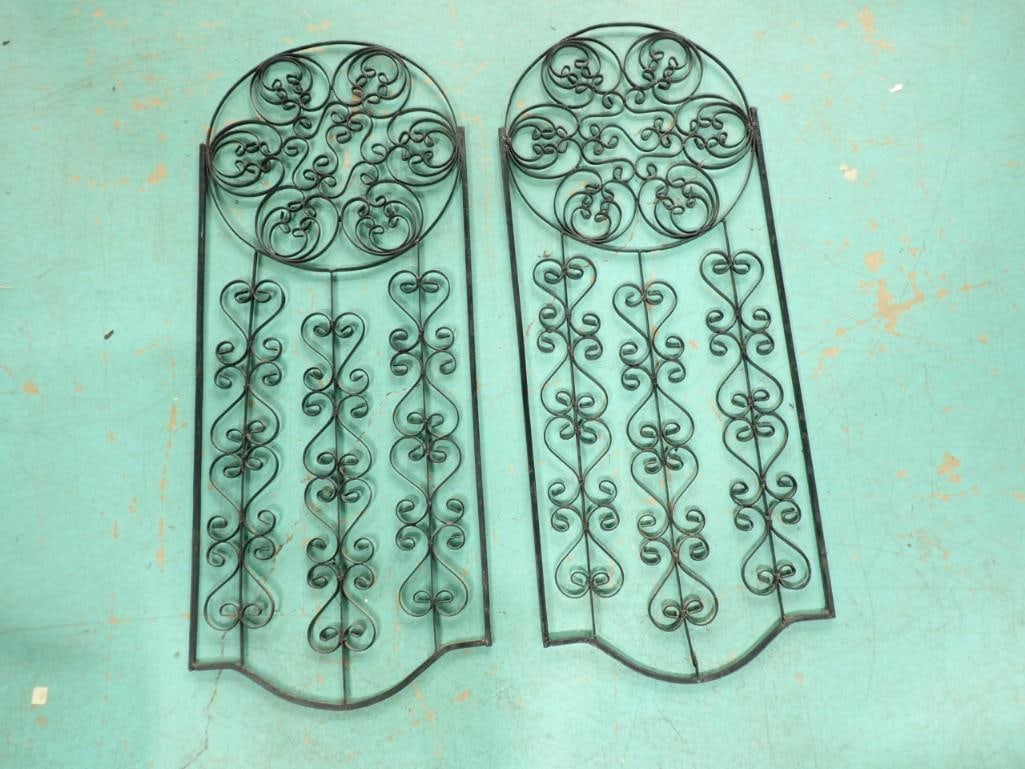 2 Vintage Wrought Iron Wall Decor Wall Hangings (1 of 6)