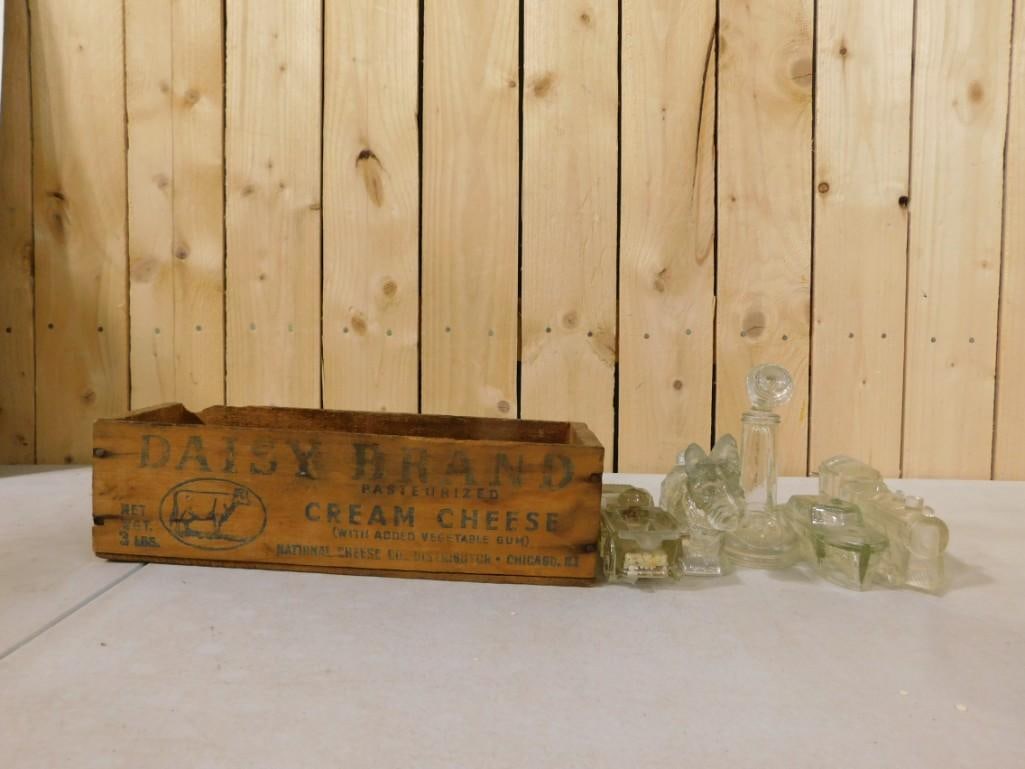 Lot of 5 Glass Candy Containers - Car, Dog, Boat, Train, etc. (1 of 8)