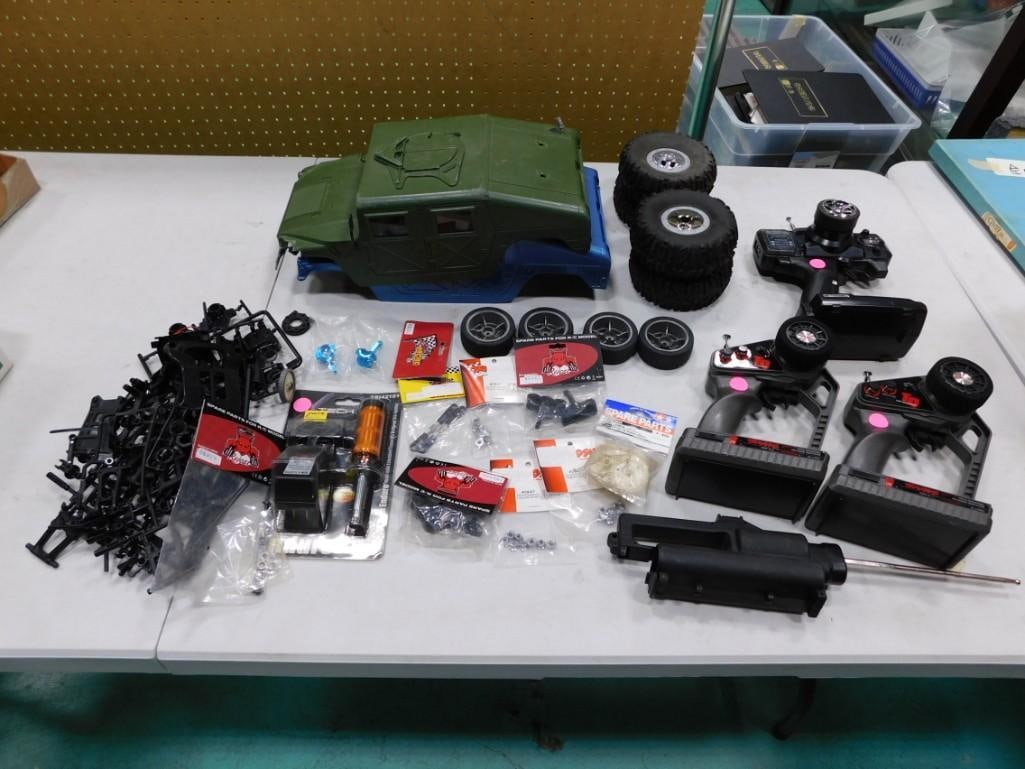 Toy RC Remote Control Parts and Accessories incl Tamiya Road Wheels, 2 Tamiya Hummer Shells, (1 of 8)