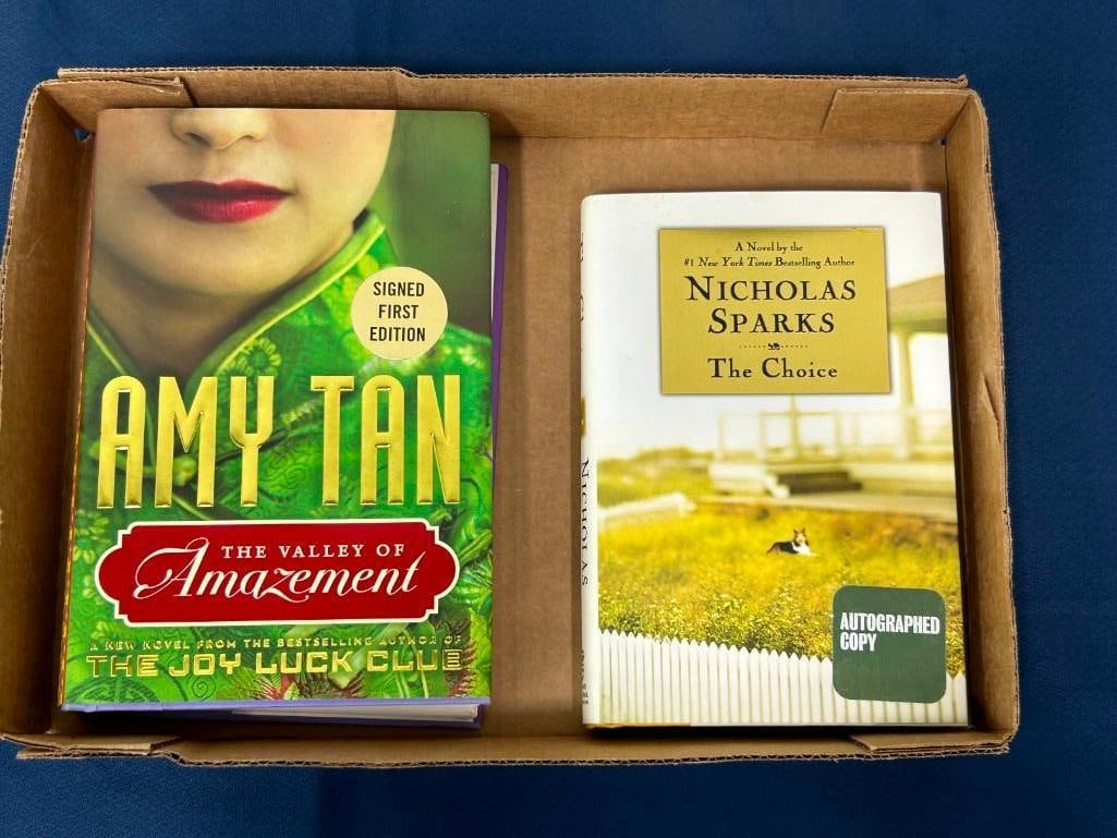 2 Signed Books incl Nicholas Sparks "The Choice" and Amy Tan "The Valley of Amazement" (1 of 10)