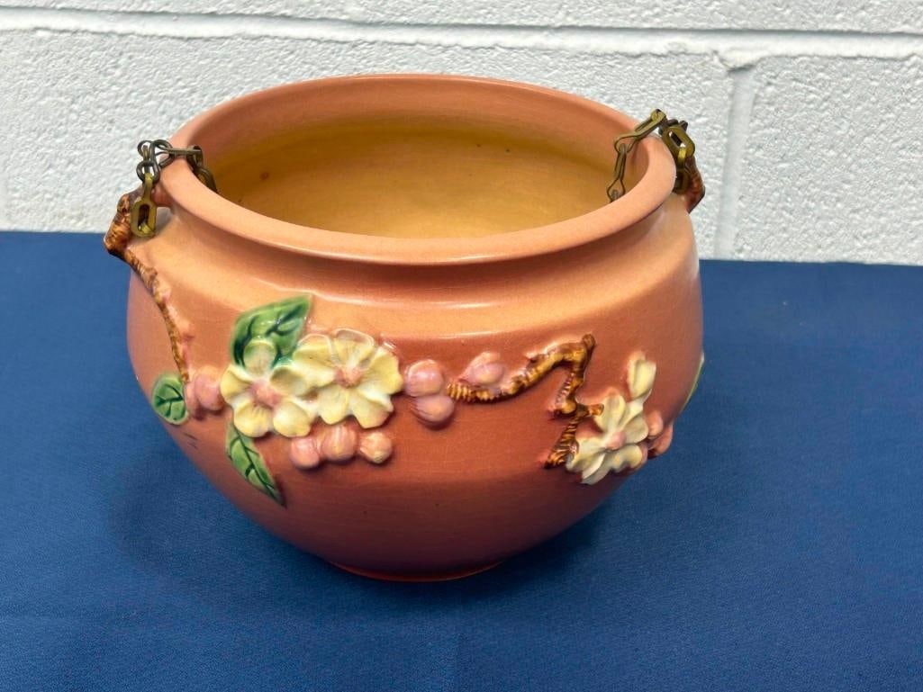 Roseville Pottery Apple Blossom Jardiniere Hanging Planter (1 of 5)