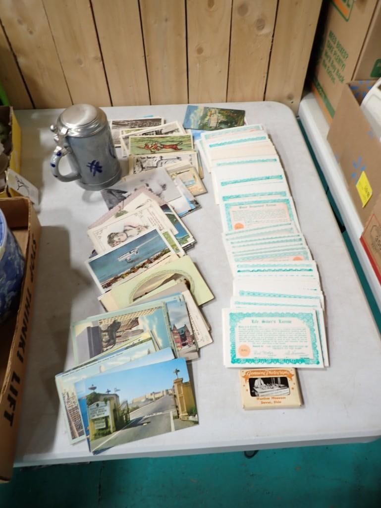 Collectibles and Ephemera Lot incl Postcards, Photos, Greeting Cards, Novelty Licenses, (1 of 13)