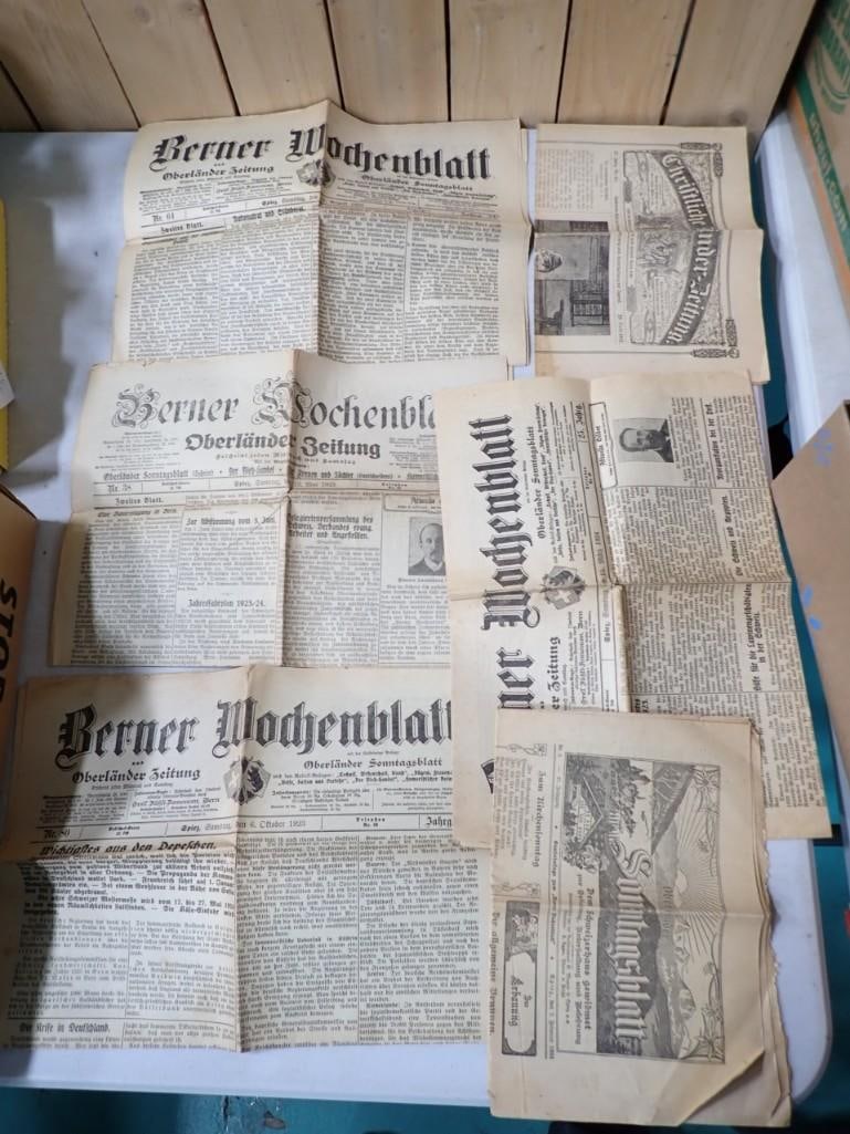 Lot of 6 German Newspapers from the 1920s Berner Wochenbelatt (1 of 9)