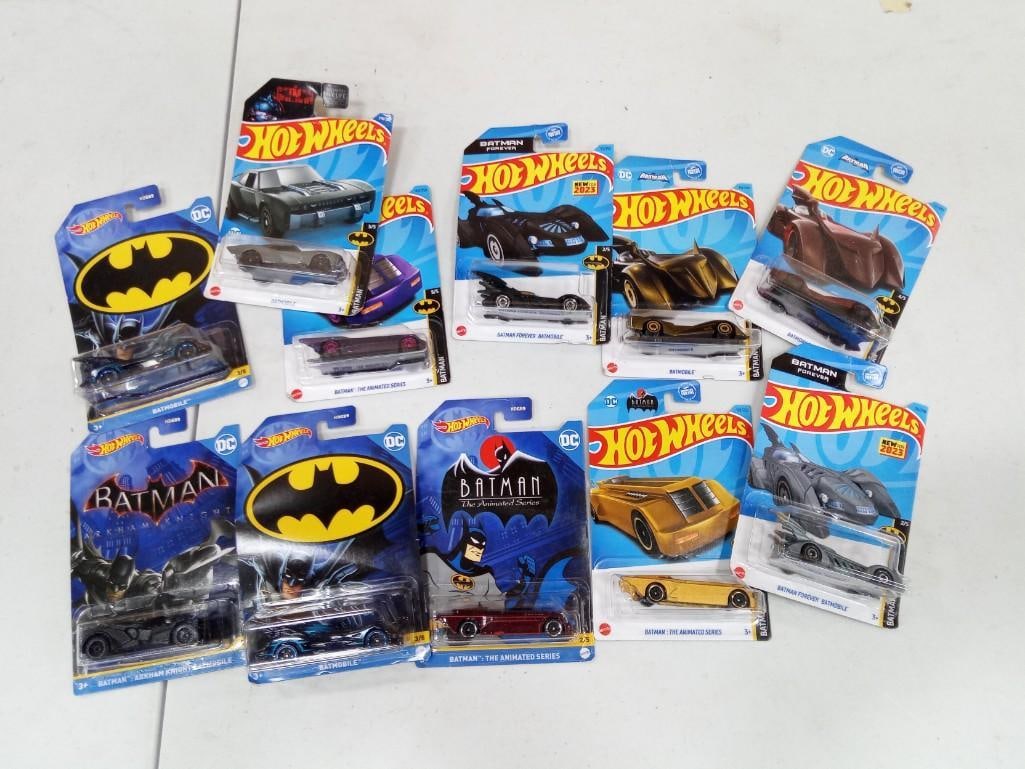 Lot of 10 new in package Batman Hot Wheels cars: Lot of 10 new in package Batman Hot Wheels cars