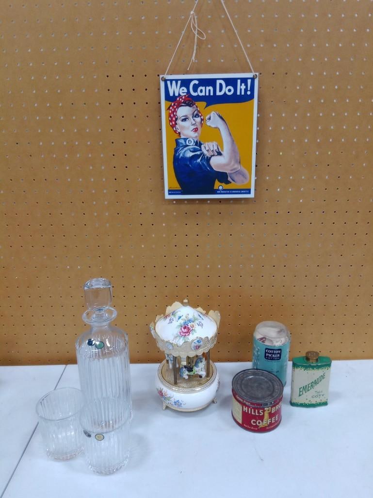 Misc Lot incl Bohemian Crystal Decanter Set with 2 Glasses and International Music Co Porcelain Caro (1 of 10)