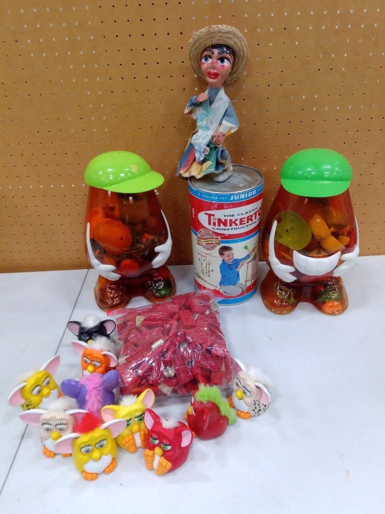 Lot of Vintage Toys incl 2 Mr Potato Heads, One Tinker Toy Set, 10 Furby Toy Figures, etc (1 of 8)