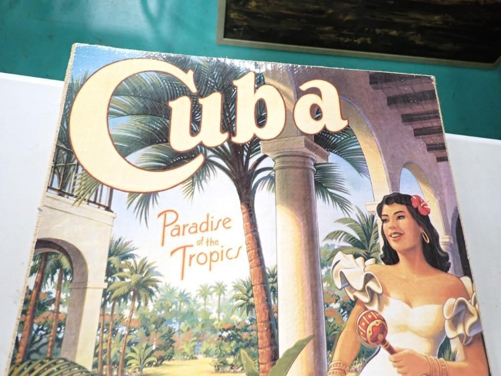 Vacation Advertising Print Fastened to a Canvas Cuba: Vacation Advertising Print Fastened to a Canvas Cuba 19" x 13"