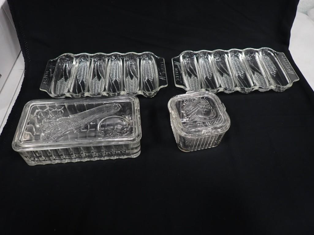 Vintage Federal Glass Refrigerator Boxes Large and Small with Lids (1 of 10)