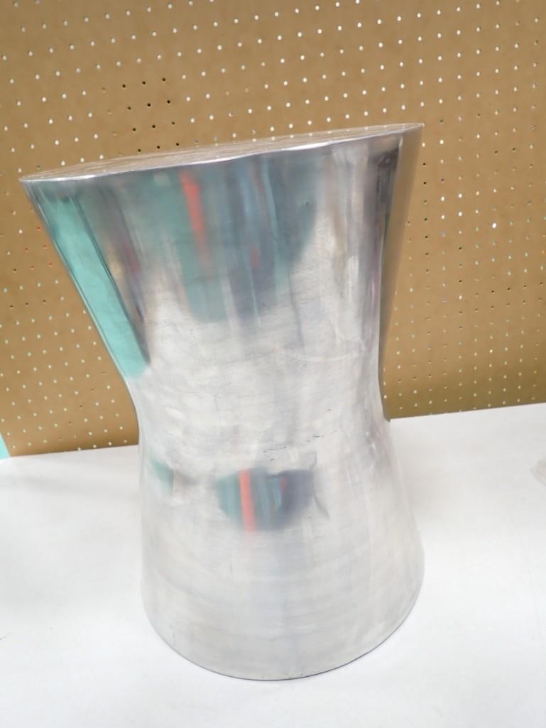 Aluminum Stool or Side Table Approx 17" Tall by About 12 1/2" diameter (1 of 4)