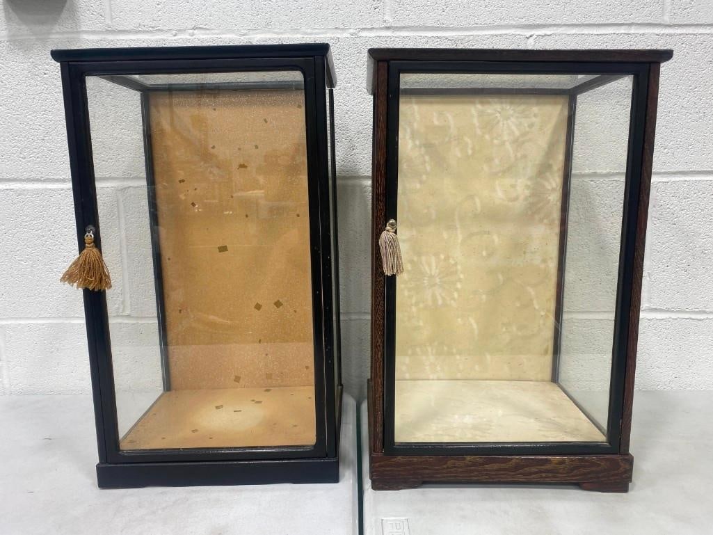 Pair of Vintage Japanese Black Lacquered Wood Doll Cases (1 of 14)