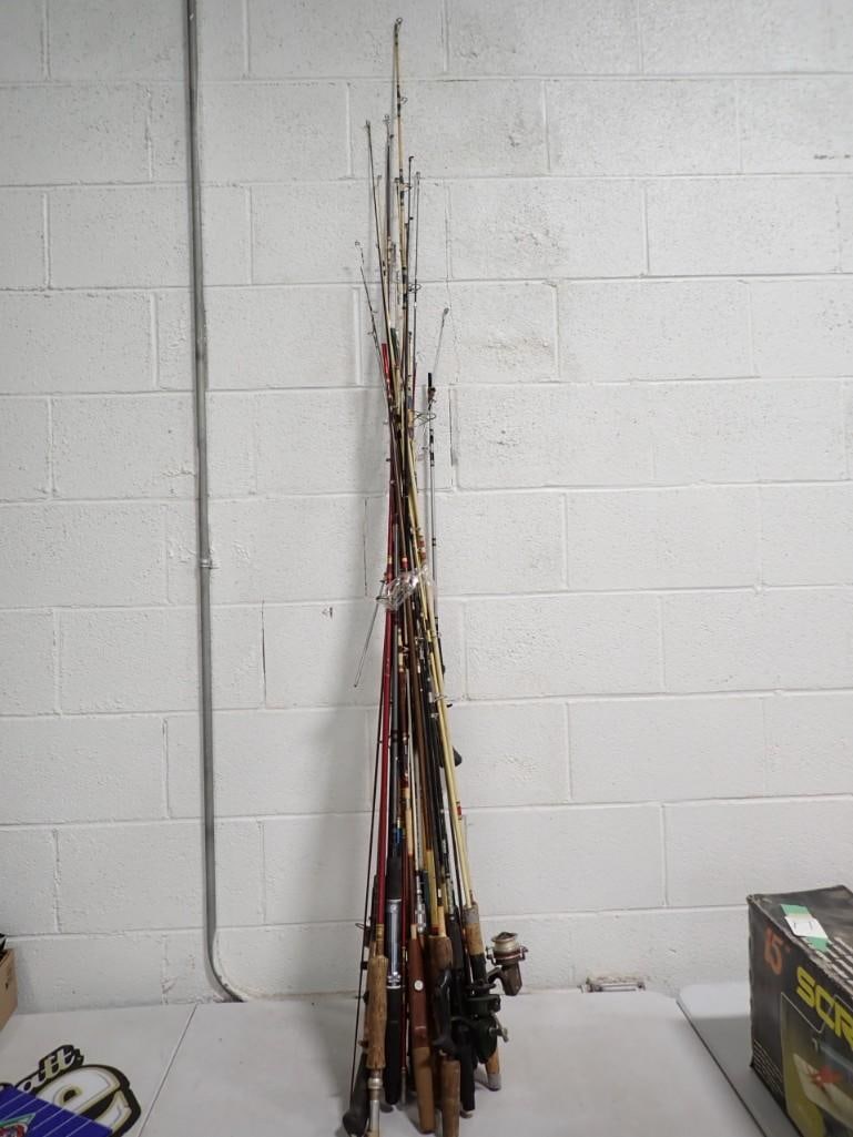 Lot of Fishing Rods and Reels Assorted: Lot of Fishing Rods and Reels Assorted
