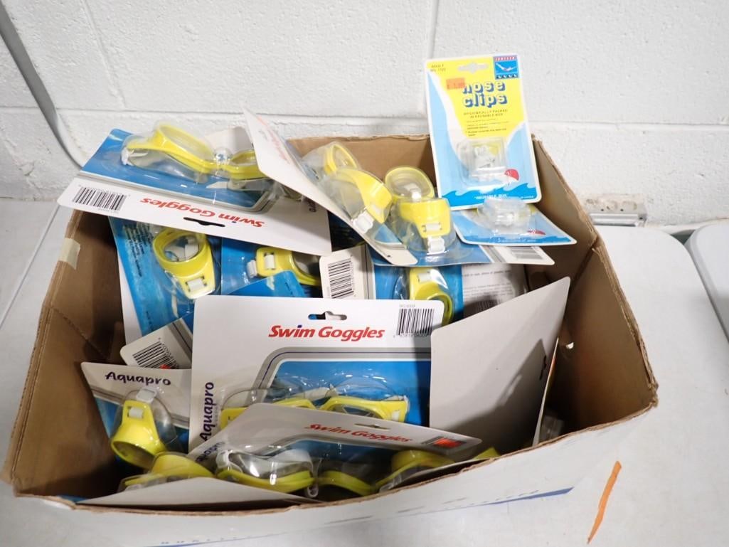 New in Package Swim Goggles and Nose Clips Approx 30 Total: New in Package Swim Goggles and Nose Clips Approx 30 Total