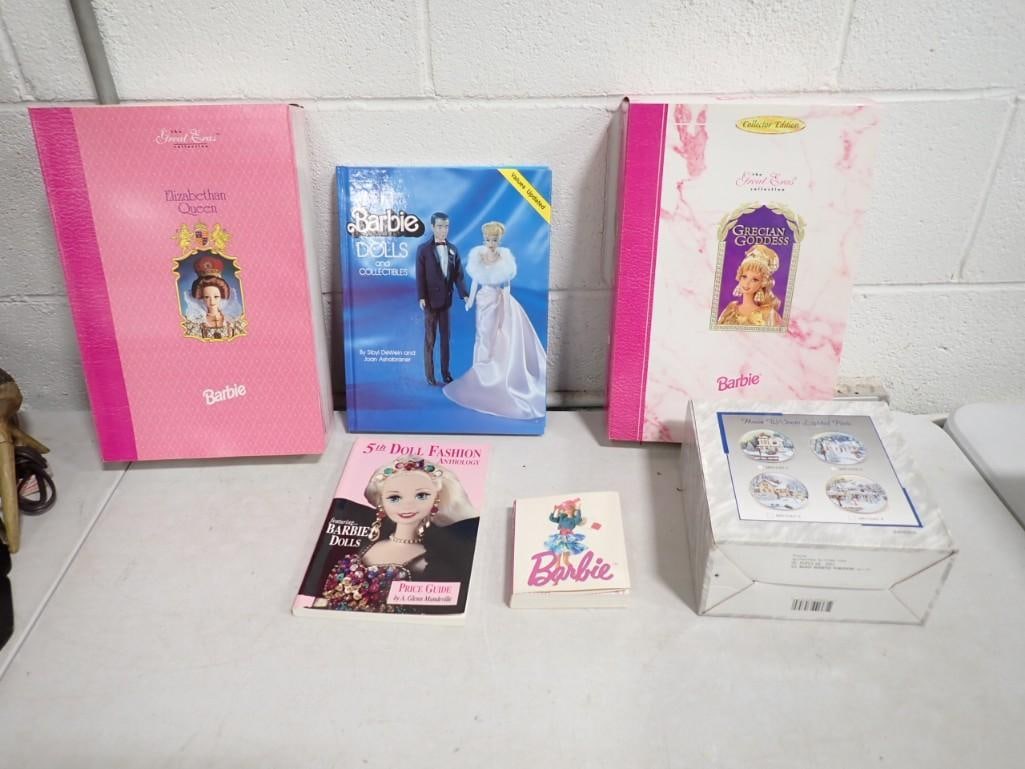 Barbie Lot Etc incl Grecian Goddess Barbie, Elizabethan Queen Barbie Doll, NIP Christmas Plate: Barbie Lot Etc incl Grecian Goddess Barbie New in Box, Elizabethan Queen Barbie Doll New in Box, New in Package Christmas Plate