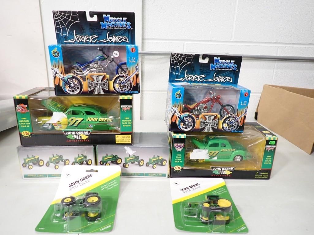 New Toy Lot incl Toy John Deere Tractors, Cars, and Toy Choppers Motorcycles (1 of 7)