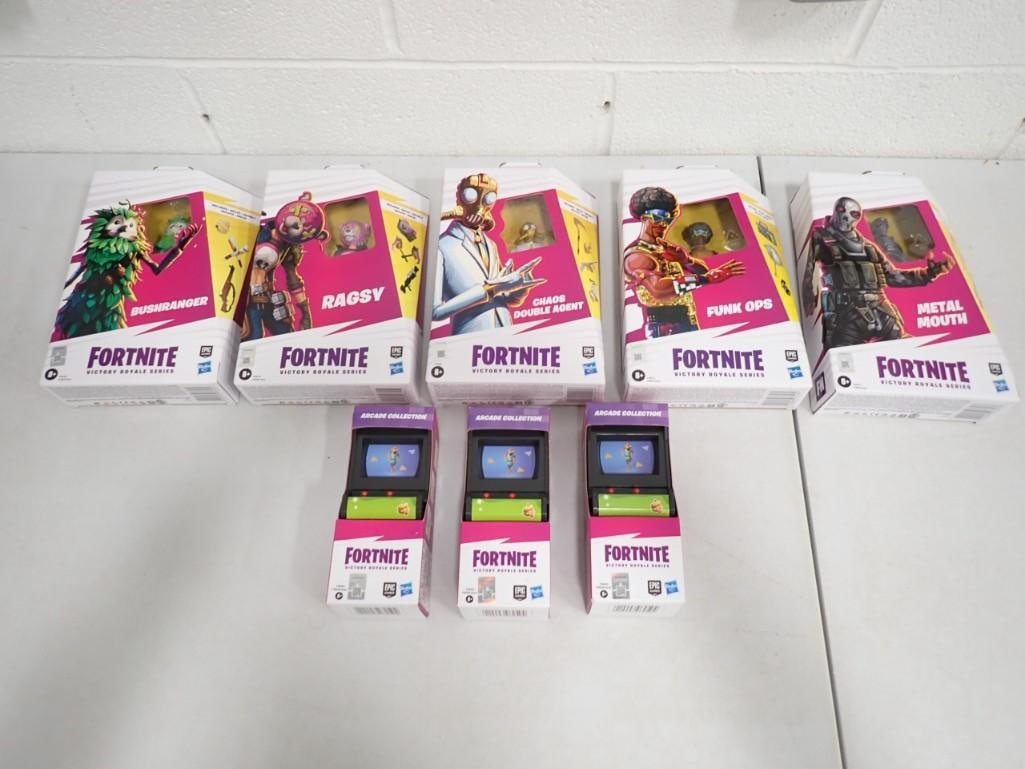 Fortnite Lot including Arcade Collection and Action Figures - New in packages: Fortnite Lot including Arcade Collection and Action Figures - New in packages