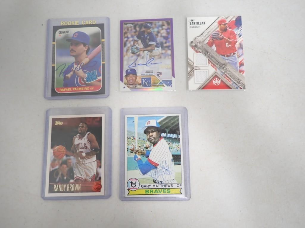 Lot of 5 Autographed and Jersey Cards including Rafael Palmeiro Rookie, Jose Cuas, (1 of 10)