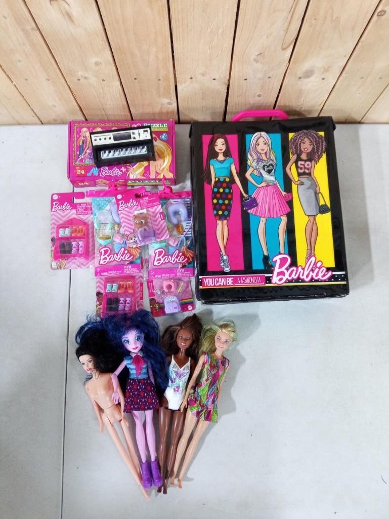 Barbie and Fashion Dolls Lot incl 6 Barbies, Asst Other Fashion Dolls, Vintage Barbie Case, (1 of 16)