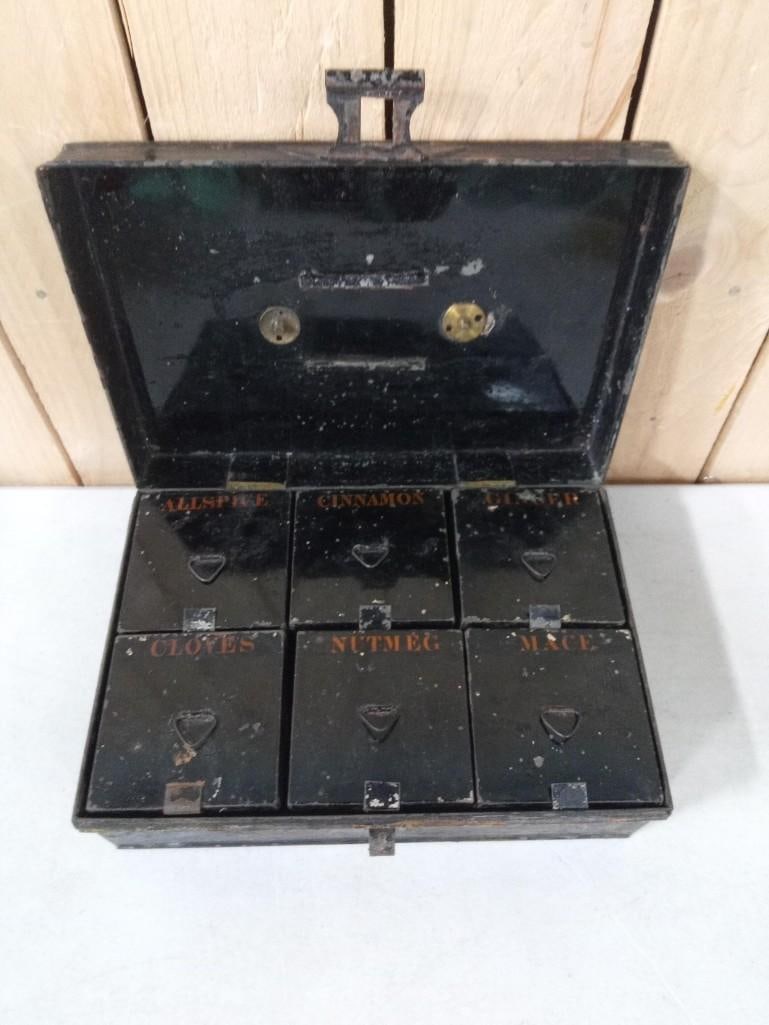 Vintage Spice Box with Spice Tins (1 of 7)