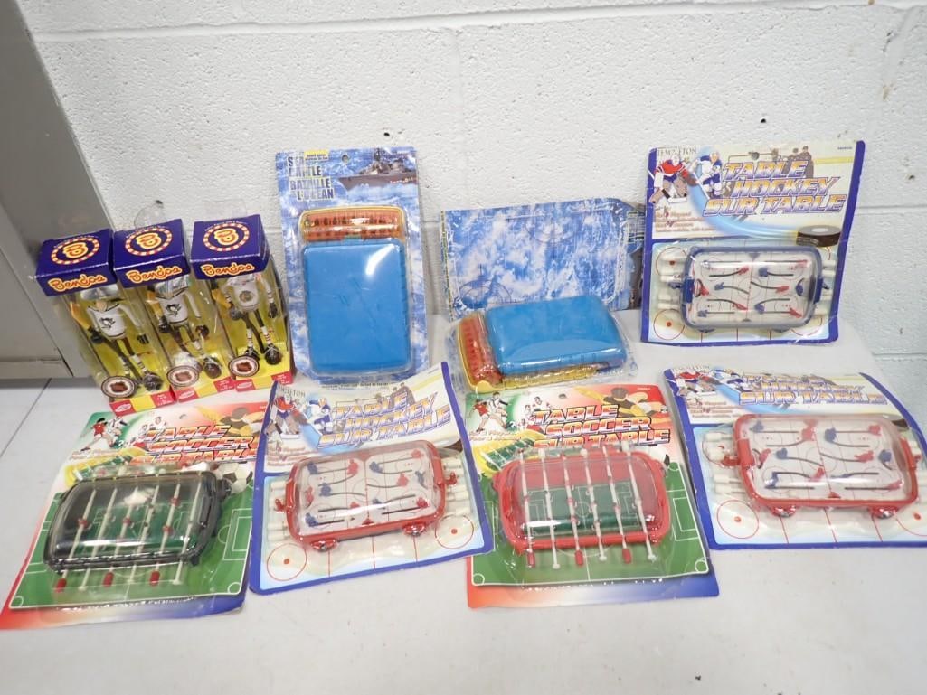 Toy Lot including Mini Hockey Games New in Package, Bendos NHL Hockey Players, etc.: Toy Lot including Mini Hockey Games New in Package, Bendos NHL Hockey Players, etc.