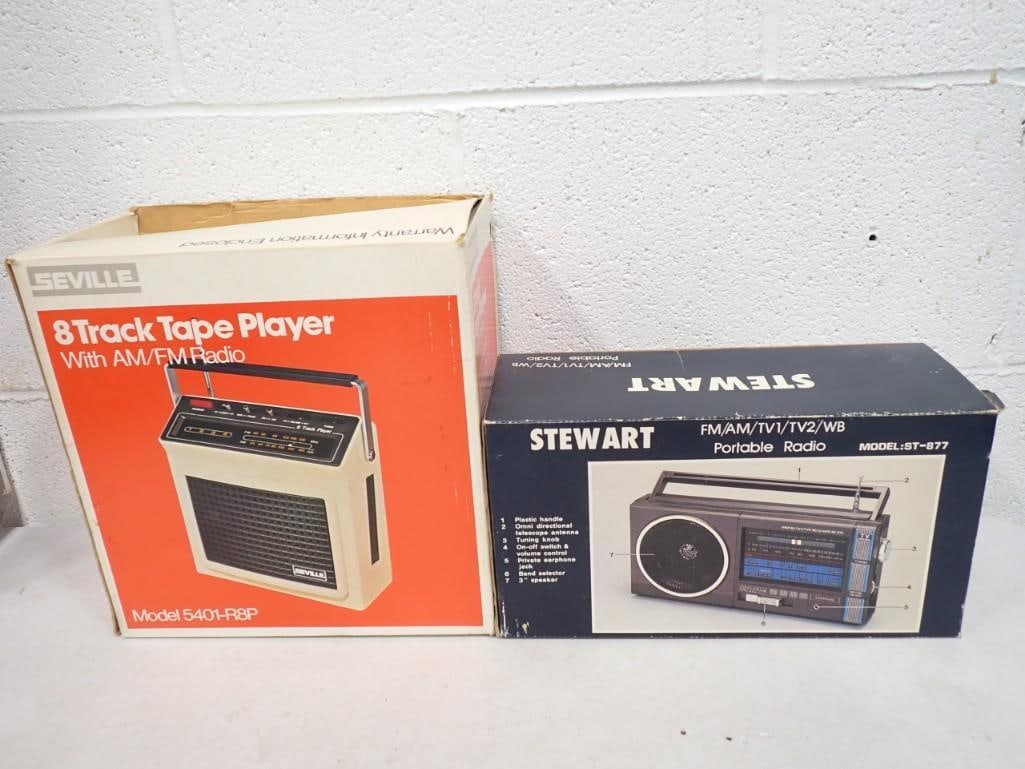Vintage Electronics with boxes - Seville 8 Track Tape Player, Stewart Radio (1 of 7)