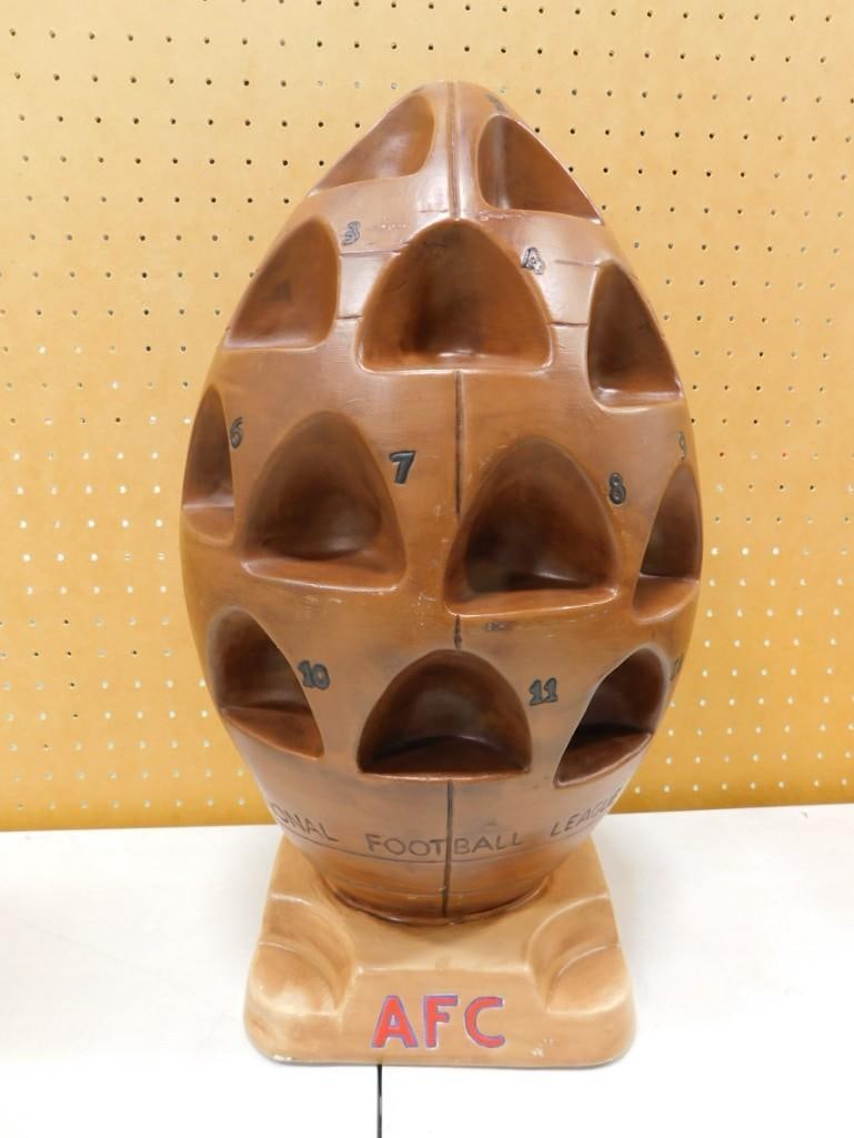 Vintage Ceramic NFL Football Store Display - looks like it may hold mini helmets: Vintage Ceramic NFL Football Store Display - looks like it may hold mini helmets