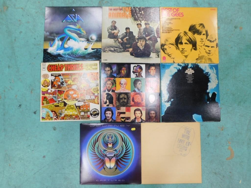 Vinyl Record Albums including Asia, The Animals, Bee Gees, Big Brother & the Holding Company, Bob Dy (1 of 3)