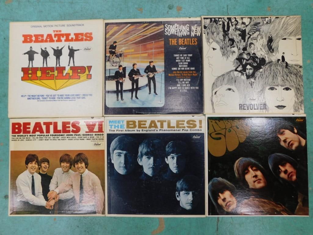The Beatles Vinyl Record Albums including Help!, VI, Meet the Beatles!, Revolver, Rubber Soul, Somet: The Beatles Vinyl Record Albums including Help!, VI, Meet the Beatles!, Revolver, Rubber Soul, Something New.