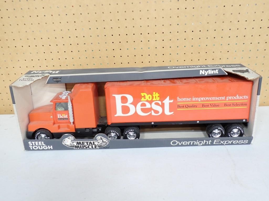 Nylint Steel Tough Metal Muscle Do It Best Semi Truck Overnight Express in Original Box: Nylint Steel Tough Metal Muscle Do It Best Toy Semi Truck Overnight Express in Original Box . Box has some wear/damage
