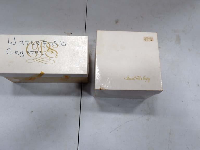 Waterford Crystal Glass and Lead Crystal Bowl with Silverplate rim and spoon in Marshall Field's Box (1 of 5)