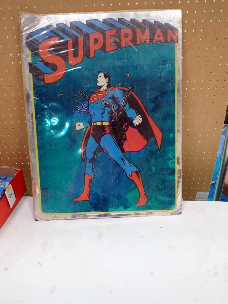 Large Vintage Superman Mylar Poster: Large Vintage Superman Mylar Poster
