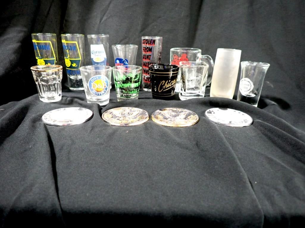 Shot Glasses Lot, etc. including Dave and Busters, Planet Hollywood, Corona, Aunt Mabel's, etc.: Shot Glasses Lot, etc. including Dave and Busters, Planet Hollywood, Corona, Aunt Mabel's, etc.