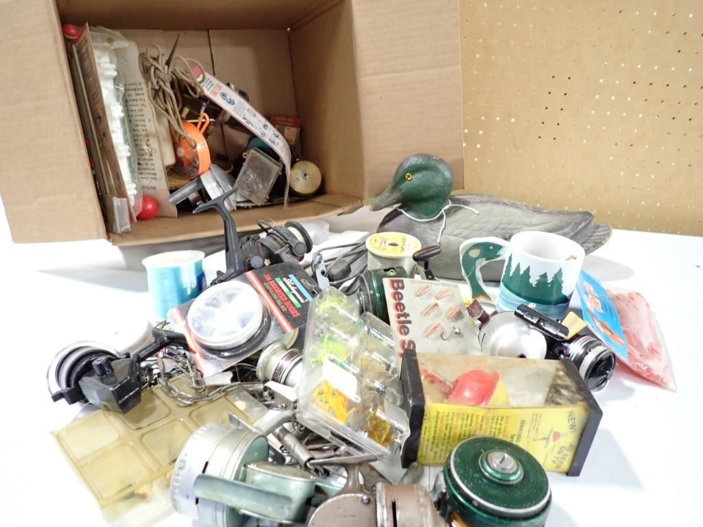 Large Lot of assorted Fishing Tackle, tools, decoy, bobbers, reels, etc. (1 of 6)