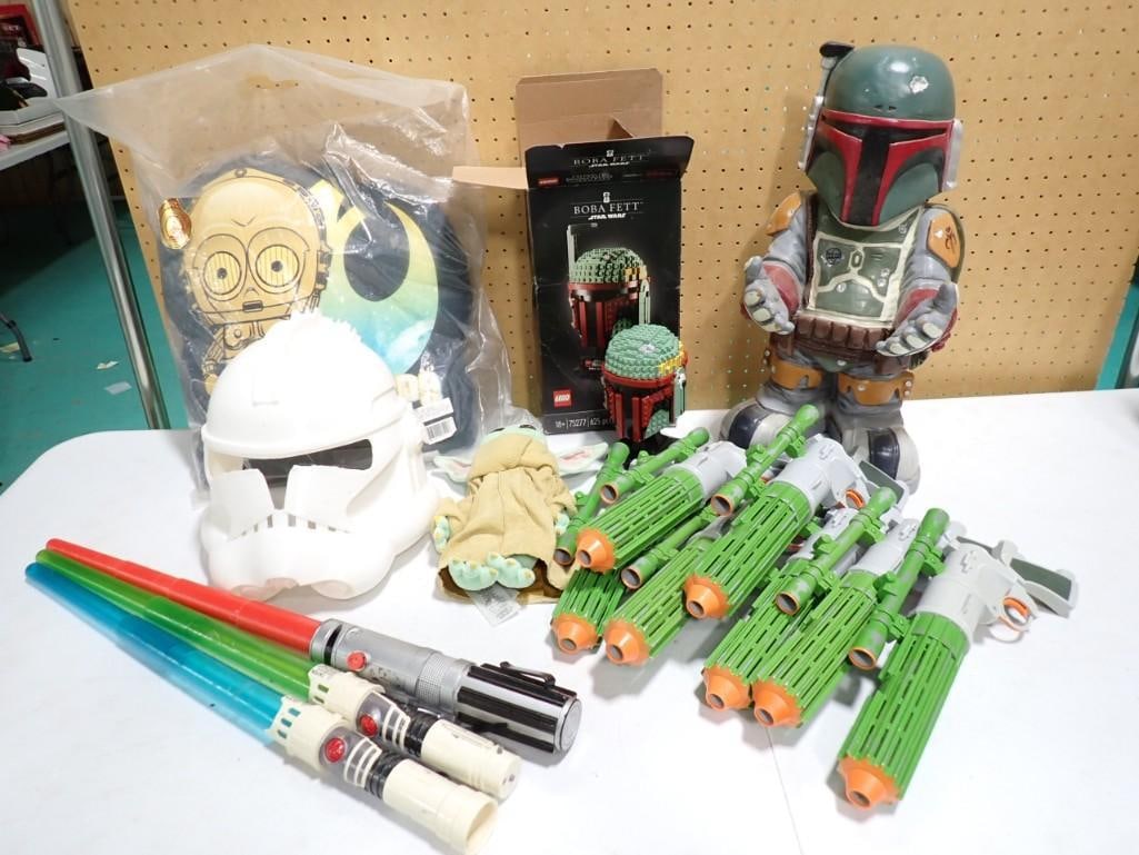 Toy Lot including Star Wars, Boba Fett Lego, C3PO, Baby Yoda, etc. (1 of 12)