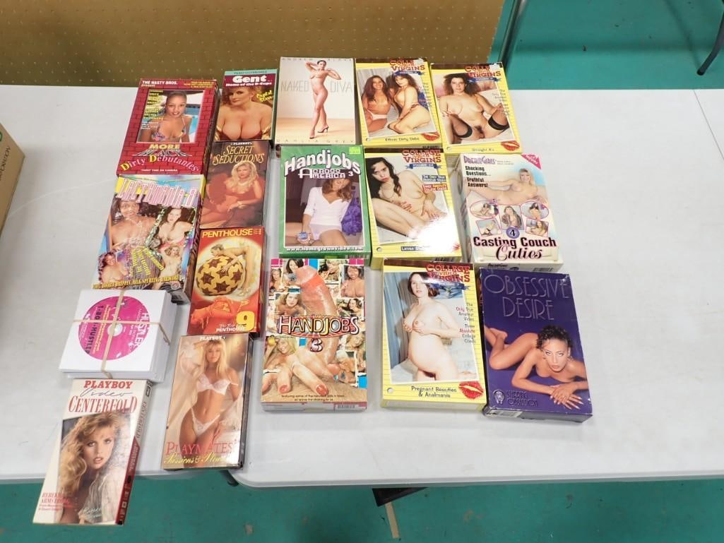 Adult Movie Lot including about 35 DVDs such as Hustler and Scoreland Bonus DVDs, plus some very col (1 of 5)