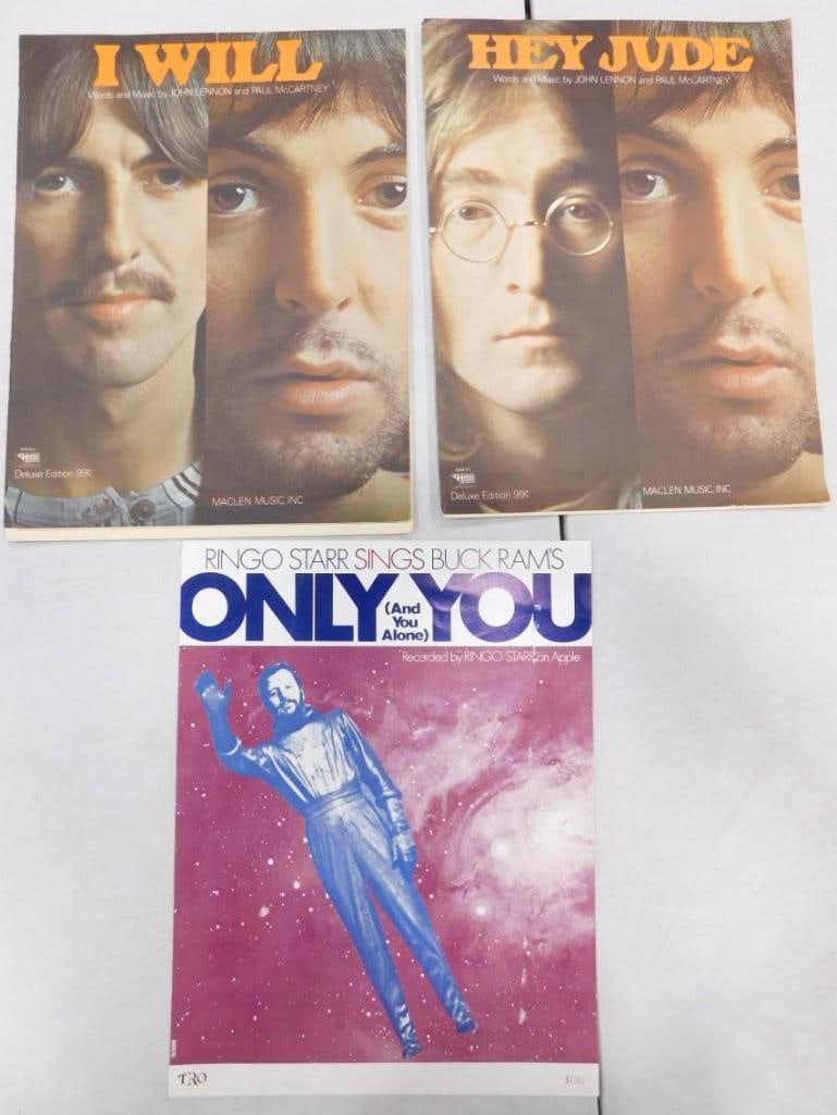 3 The Beatles Sheet Music incl I Will 1968, Hey Jude 1968, Ringo Starr Only You 1975 (1 of 7)