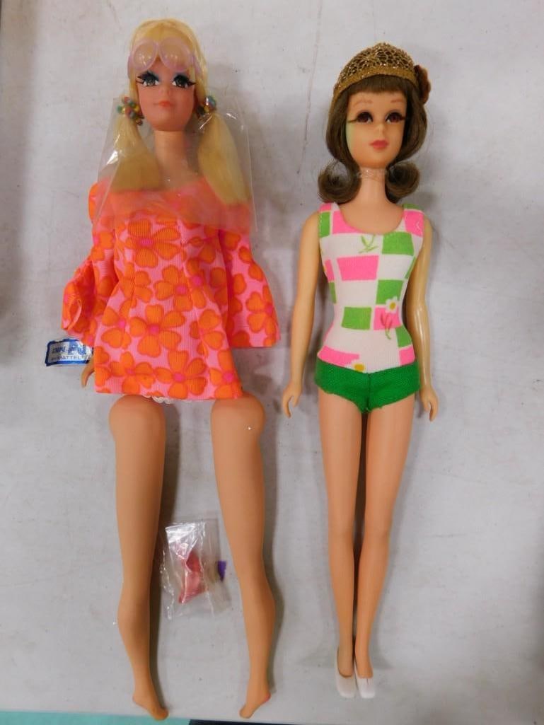 2 Vtg 1960s Talking PJ (Mute) & Francie Dolls Lot (1 of 15)