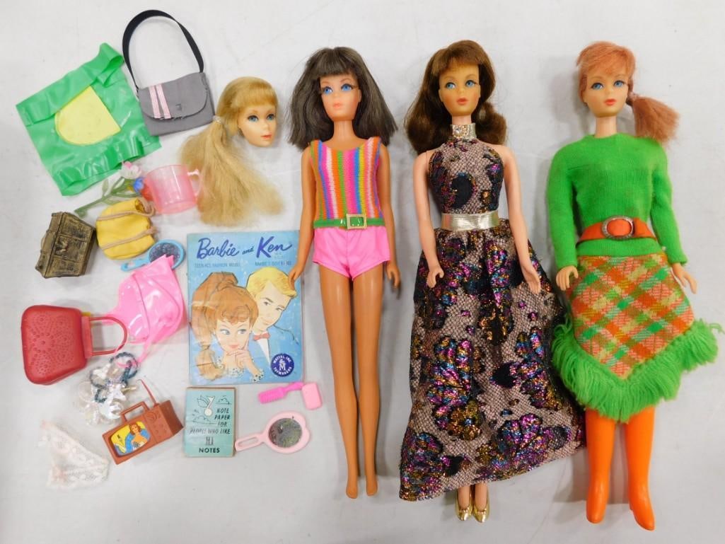 3 Vtg MOD 1960-70s Barbie / Francie TNT Dolls Lot (1 of 12)