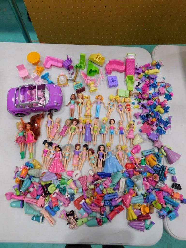 Polly Pocket Dolls, Clothes, Accessories Big Lot (1 of 8)